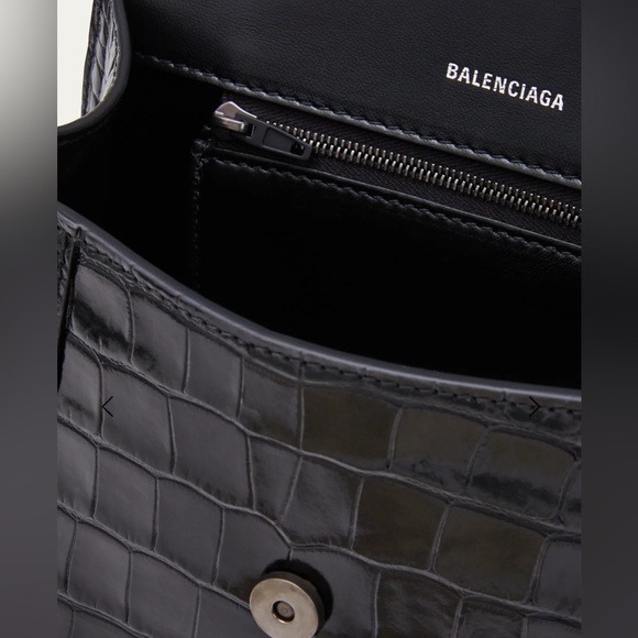 Balenciaga Crocodile Embossed Small Hourglass Bag - Picture 3 of 14